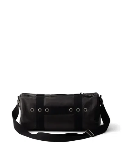 Prada Leather Shoulder Bag In Black