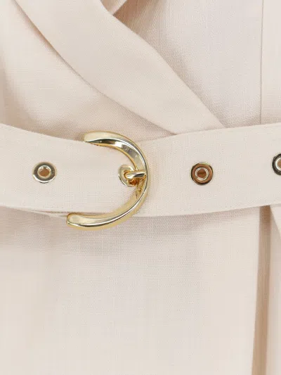 Pinko Amadine Dress Belted Waist Sleeveless V Neckline In Multi