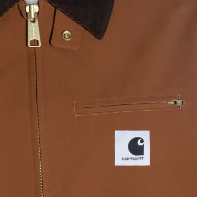 Carhartt Long-sleeved Zip-up Jacket In Brown
