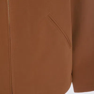 Carhartt Long-sleeved Zip-up Jacket In Brown