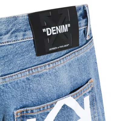 Off-white Medium Blue Cotton Jeans In Blue
