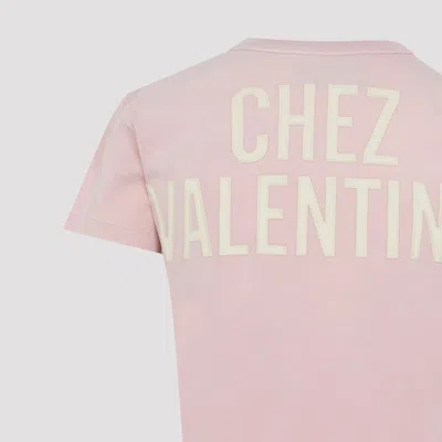 Valentino Garavani Printed Cotton T-shirt Clothing In Pink