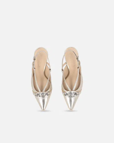 Pinko Slingback-strap Pumps In Silver