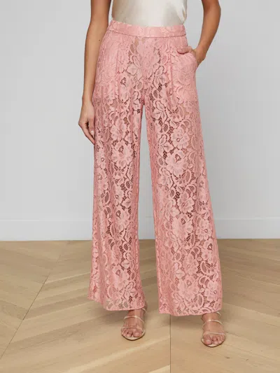 L'agence Tavia Lace Pull On Pants In Pink