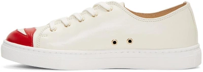 Shop Charlotte Olympia Off-white Kiss Me Sneakers