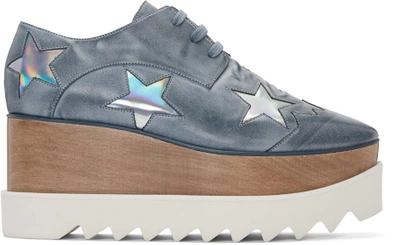 Shop Stella Mccartney Blue Platform Star Elyse Derbys