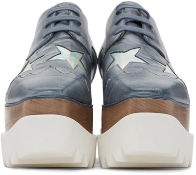 Shop Stella Mccartney Blue Platform Star Elyse Derbys