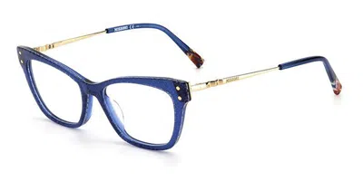 Missoni Ladies Blue Rectangular Eyeglass Frames Mis-0045-pjp In Blue
