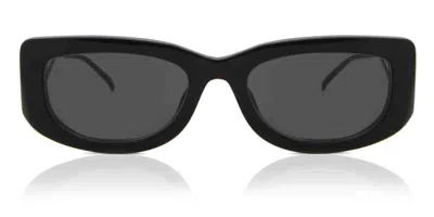Prada Triangle-plaque Square-frame Sunglasses In Black