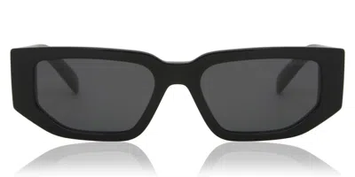 Prada Womens Black Pr 09zs Rectangle-frame Acetate Sunglasses In Black