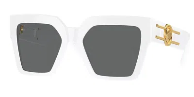 Versace Logo-embossed Square-frame Sunglasses In Multi