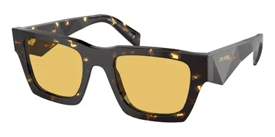 Prada Yellow Rectangular Unisex Sunglasses Pr A01s 15o10c 53