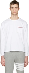 THOM BROWNE White Pocket T-Shirt,MJS022A-01454