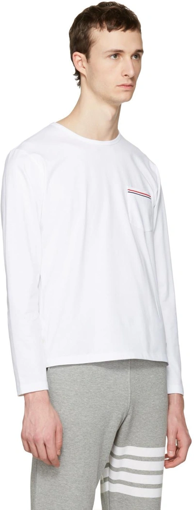 Shop Thom Browne White Pocket T-shirt