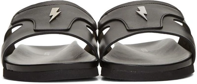 Shop Neil Barrett Black Thundebolt Sandals