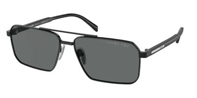Prada Rectangular Sunglasses, 61mm In Black