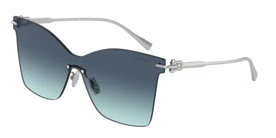 Tiffany & Co . 143mm Gradient Rimless Butterfly Shield Sunglasses In Blue