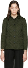 BURBERRY Green Diamond Quilted Ashurst Jacket