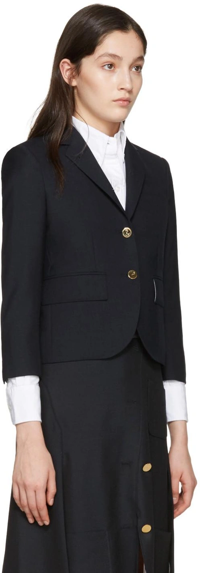 Shop Thom Browne Navy Classic Blazer In 415 Navy