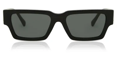 Versace Womens Black Ve4459 Rectangular-frame Acetate Sunglasses In Black
