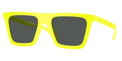 Versace 53mm Rectangular Sunglasses In Yellow