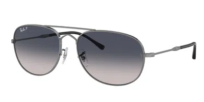 Ray Ban Bain Bridge Sunglasses Gunmetal Frame Blue Lenses Polarized 60-17