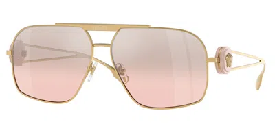 Versace Geometric Frame Sunglasses In Pink