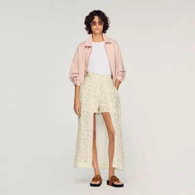 Sandro Floral Print Maxi Skort In Multi