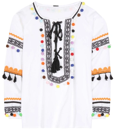 Shop Dodo Bar Or Embroidered Cotton Top In White