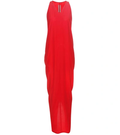 Rick Owens Sleeveless Column Gown In Red