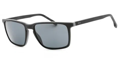 Hugo Boss Rectangular Sunglasses 57mm For Men In Black