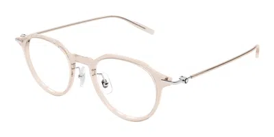 Montblanc Round-frame Glasses In Brown
