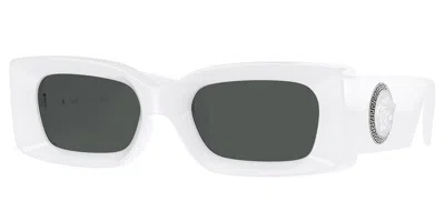 Versace Womens White Ve4474u Rectangle-frame Acetate Sunglasses
