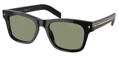 Prada 51mm Polarized Rectangular Sunglasses In Black