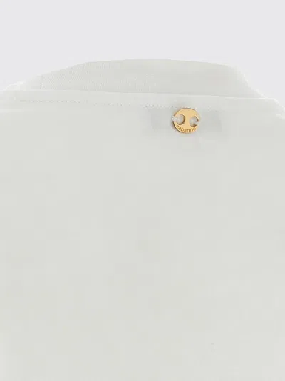 Rabanne White Crewneck Top With Short Sleeves And Ruched Cut-out On The Front In Cotton Woman