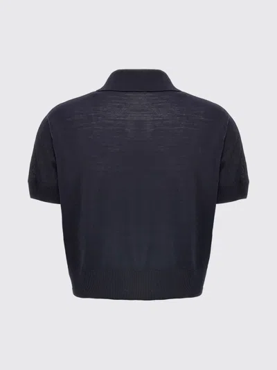 Khaite Morgane Short-sleeved Polo T-shirt In Blue