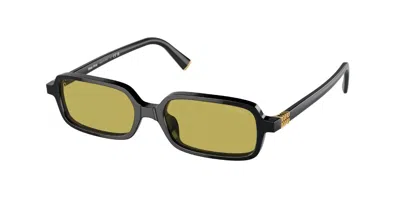 Miu Miu Olive Green Rectangular Ladies Sunglasses Mu 11zsf 16k07o 52 In Black