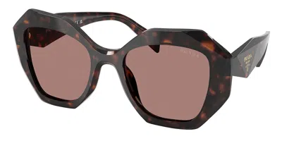 Prada 53mm Gradient Irregular Sunglasses In Brown