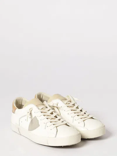 Philippe Model Sneakers Prsx Low Man Veau Cerf Lait Mud In White