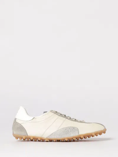 Maison Margiela Sneakers Sprinters In Suede And Leather With Vintage Finish In Yellow