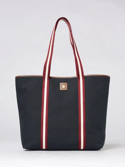 Bally Ribbon Detail Tote Bag Dual Handles In Blue
