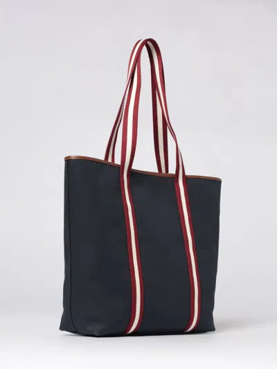 Bally Ribbon Detail Tote Bag Dual Handles In Blue