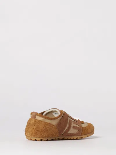 Balmain Beige Calf Leather Bos Taurus Athletic Sneakers In Brown