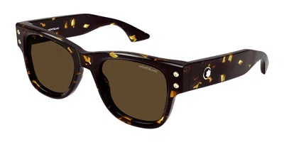 Montblanc Full Frame Sunglasses In Brown