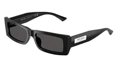 Jimmy Choo Lennon 54mm Polarized Rectangular Sunglasses In Black