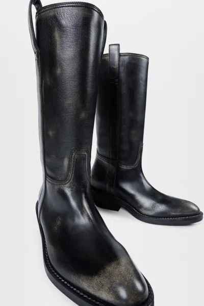 Ann Demeulemeester Laxit Pull On Boots In Black
