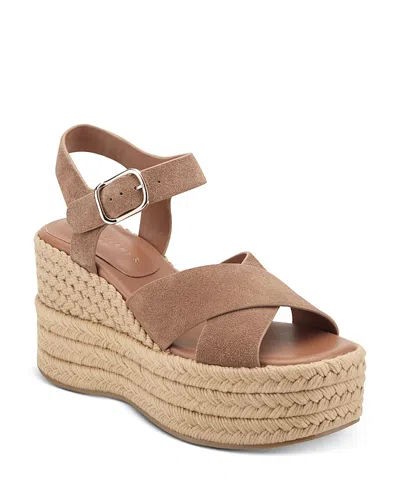 Marc Fisher Ltd Pasion Espadrille Ankle Strap Platform Wedge Sandal In Neutral