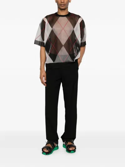 Kolor Argyle Oversized T-shirt In Gray