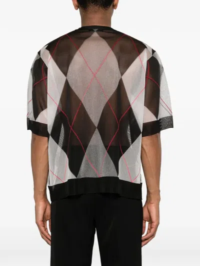 Kolor Argyle Oversized T-shirt In Gray