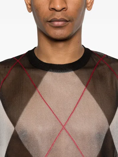 Kolor Argyle Oversized T-shirt In Gray